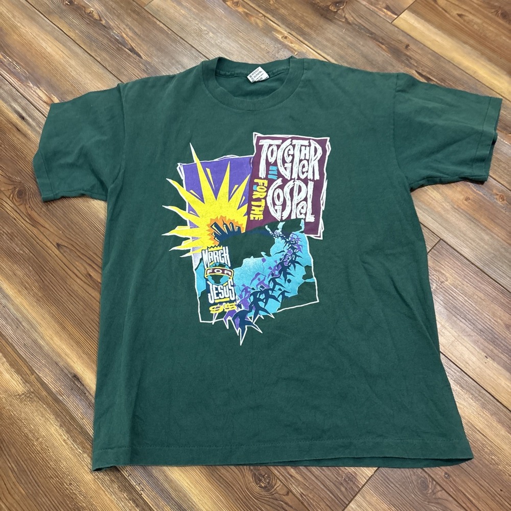 Vintage Jesus Tee Size Large Fruit Of The Loom 1995 March For Jesus Shirt